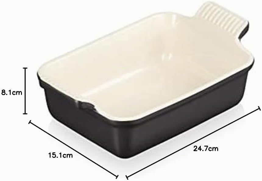 Le Creuset Rechteckige Auflaufform Tradition aus Steinzeug, 19 cm, 1.1 Liter, Schwarz matt, 71102190