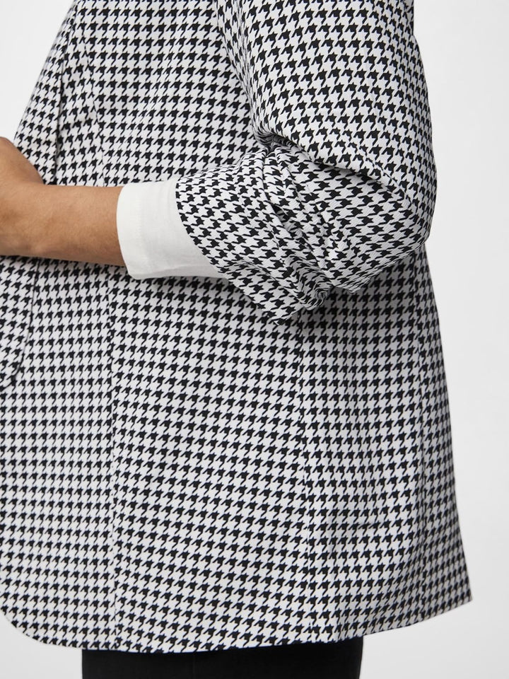 Pieces Damen Pcbosella 3/4 Printed Blazer Noos Bc Blazer L Black/Aop:houndstooth, L Black/Aop:hounds