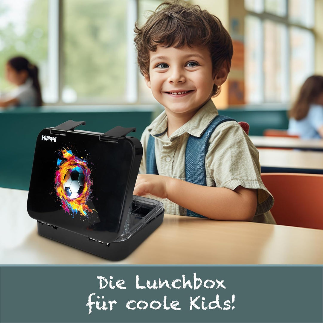 Brotdose Kinder mit Fächern - Bento Box auslaufsicher - robust - BPA Frei Lunchbox - Brotbox für Sch