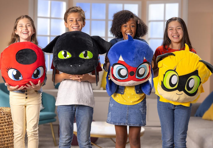 Miraculous Ladybug - Huggie Hideaway Tikki, 16.5-inch Red Plush Pillow, Super Cute Soft Stuffed Toy