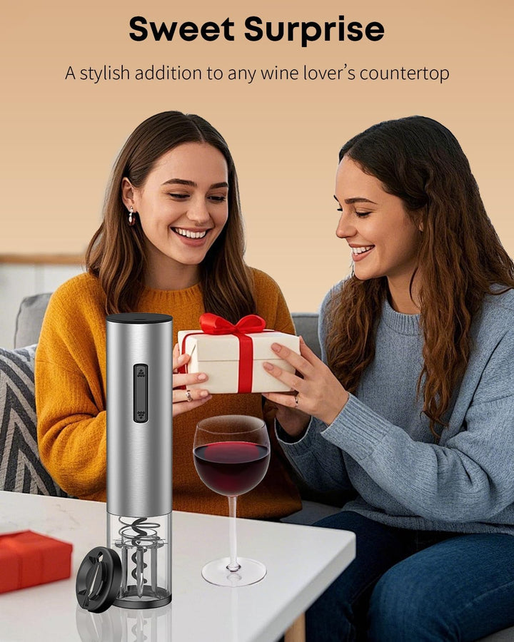 Pawfly Akku Weinflaschenöffner mit Folien Schneider Automatischer Weinöffner USB-C Aufladbarer Elekt