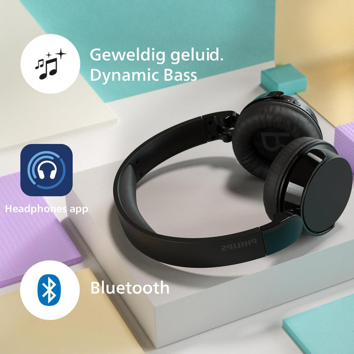 Philips TAH4209WH Leichter ohraufliegender kabelloser Bluetooth-Kopfhörer mit passiver Geräuschisoli