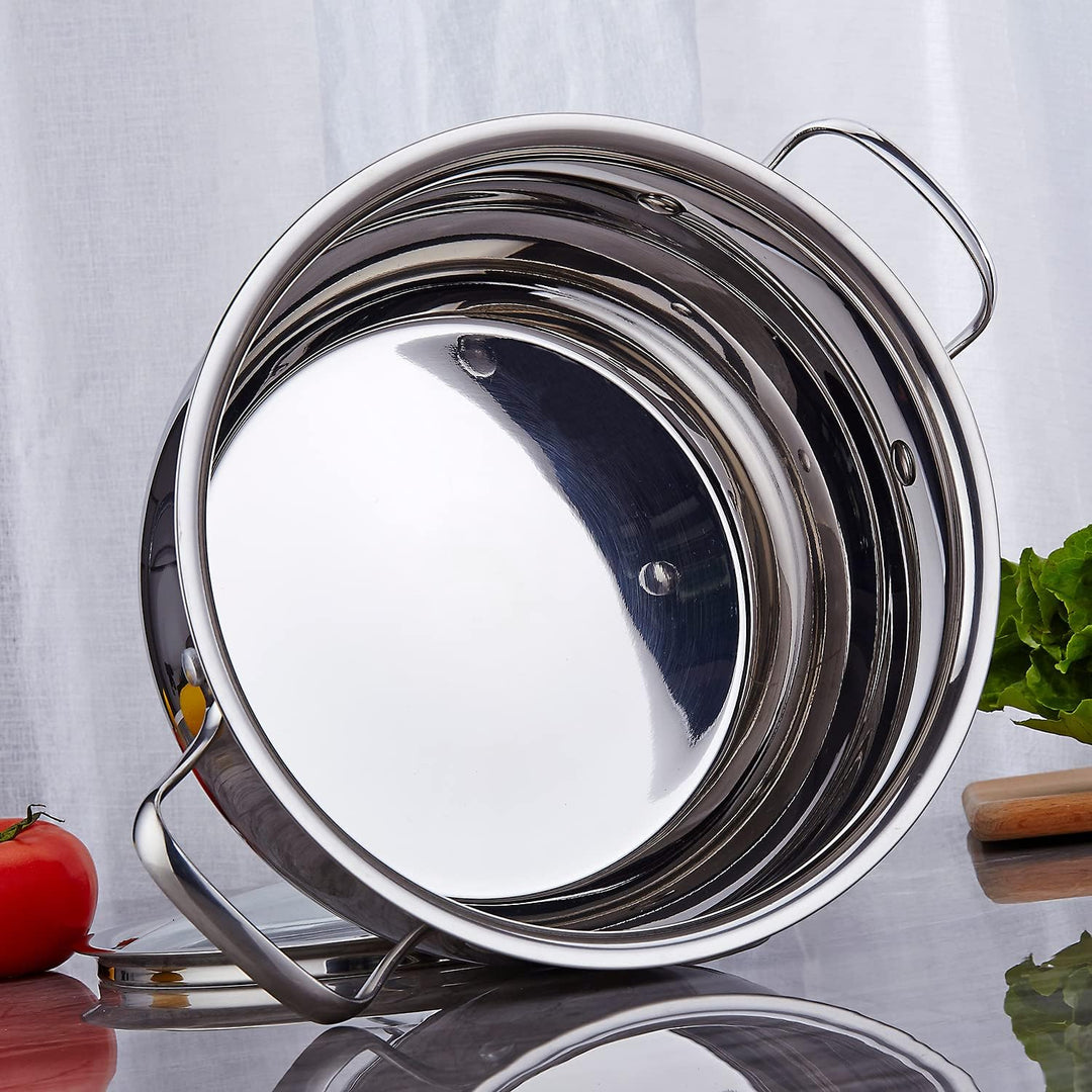 Kochtopf Induktion 24 cm - Edelstahl - 4,3L - Topf mit Deckel- Für alle Herdarten - Ofenfest - Ofenf