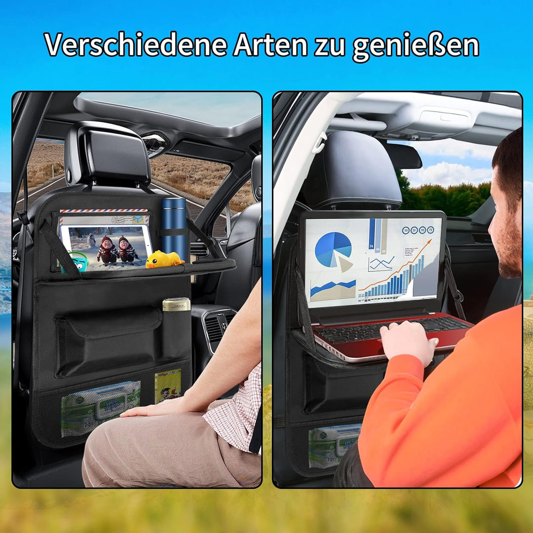 ERWEY Auto Rückenlehnenschutz 2 PCS Autositz Organizer Rücksitz Organizer mit Tablet/Telefon Aufbewa