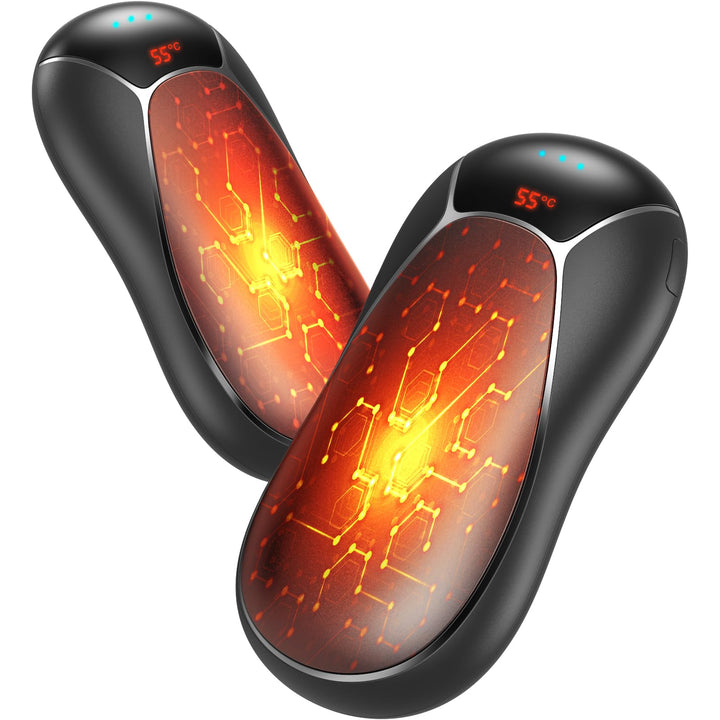 Handwärmer Elektrisch 2er Set 8000mAh, Taschenwärmer Wiederverwendbar 2s Schnelles Aufheizen, Ergono