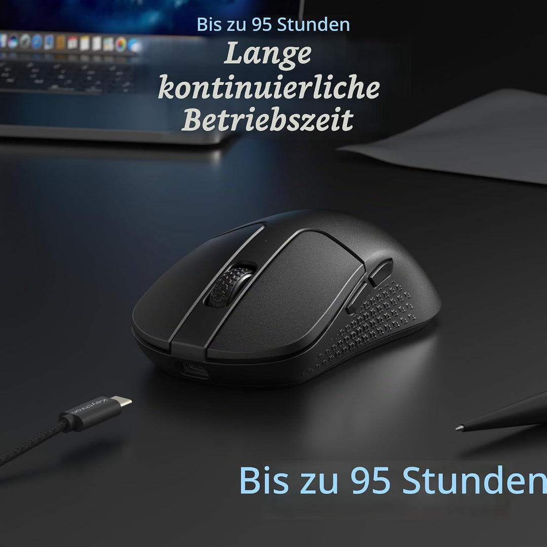 Keychron M3 Kabellose optische Maus, 2.4 GHz/Bluetooth 5.2, 1000 Hz, programmierbarer, PixArt 3311 S
