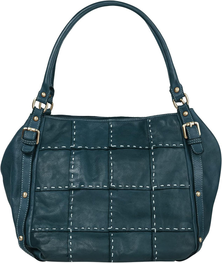 Samantha Look Shopper Echt Leder Damen - 021779 Blau, Blau