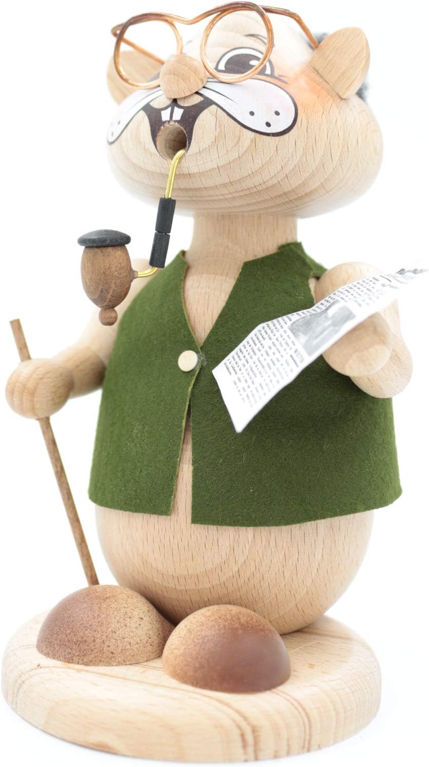 Kuhnert - Erzgebirgische Holzkunst Räuchermann Räucherfigur Hamster 18cm - Opa, Opa