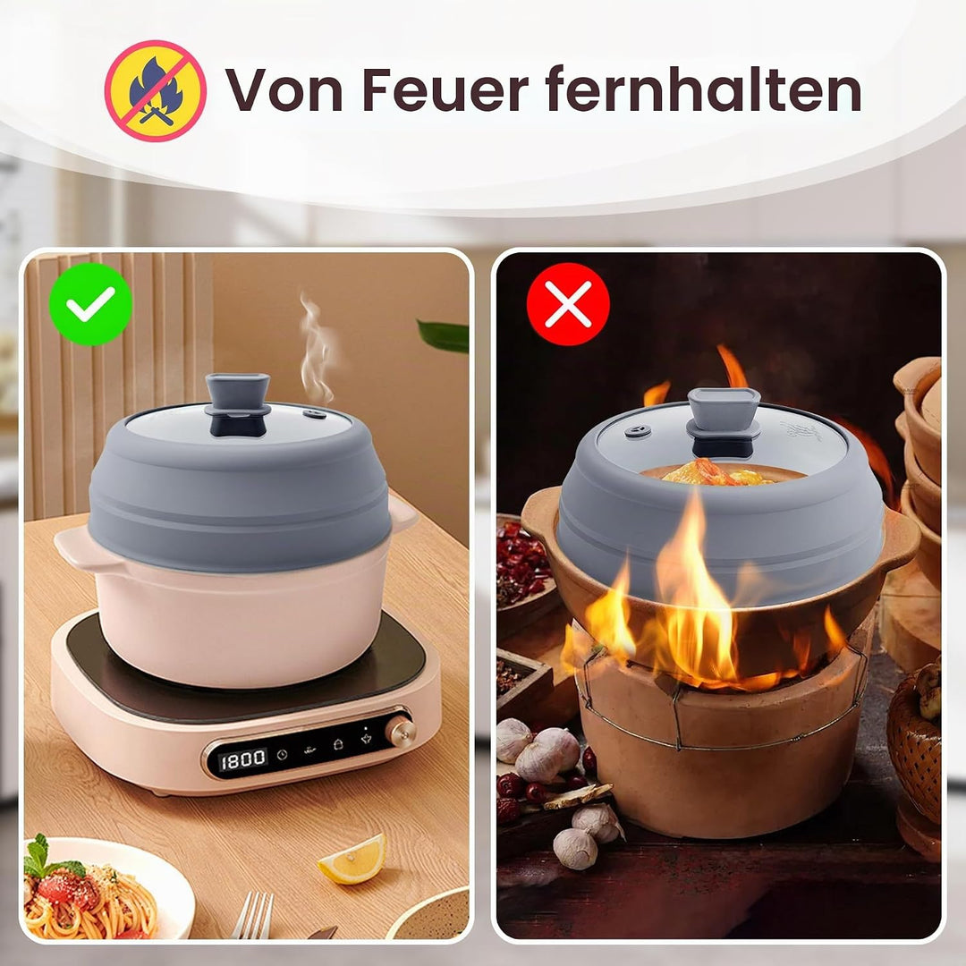 Mikrowellen-Spritzer-Abdeckung, Glas, Mikrowellen-Abdeckung für Lebensmittel, faltbarer Tellerdeckel