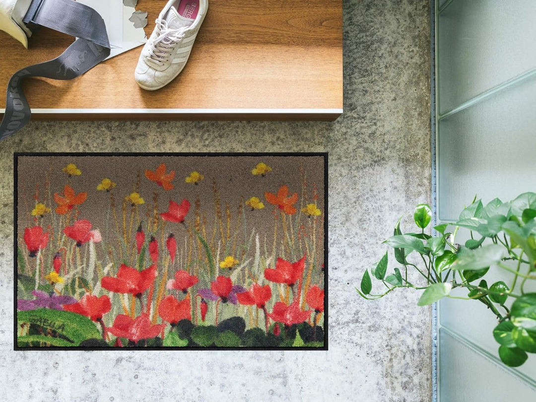 Rosina Wachtmeister Ciclamini 050x075 cm Eingangs-Matte bunt Blumen Fussabtreter Sauberlaufmatte was