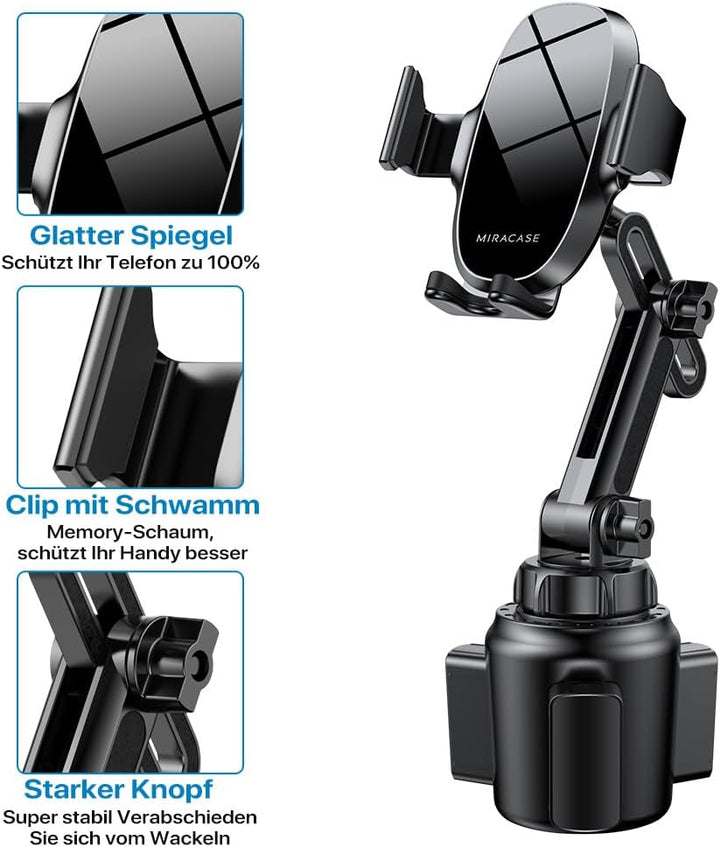 Miracase Getränkehalter Handyhalterung, Upgraded einstellbare Lange Hals Universal Hände frei Auto H
