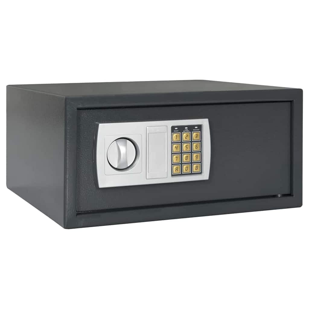 vidaXL Digitaler Safe mit Schloss Dunkelgrau 42 x 37 x 20 cm Stahl, Heimwerker Schreibtischsafe, mod