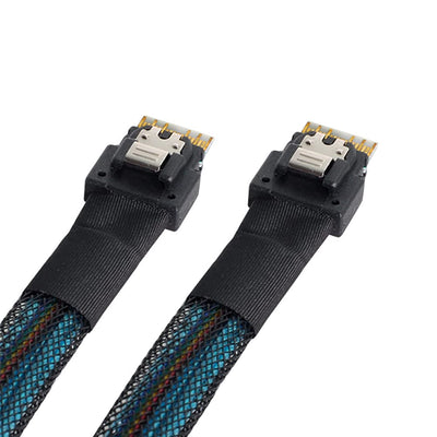 NFHK PCI-E Slimline SAS 4.0 SFF-8654 4i 38pin Host auf SFF-8654 Slim SAS Zielkabel, 50 cm Kabel 8654