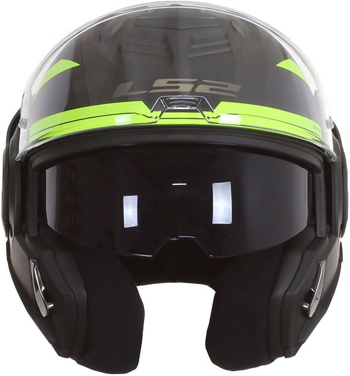 LS2, Klapphelme motorrad ADVANT REVO black H-V yellow, M, M