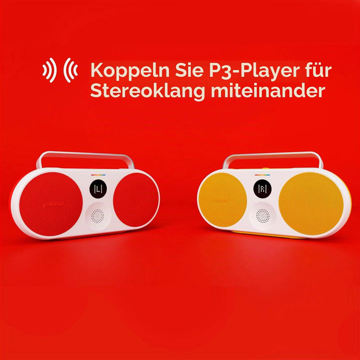 Polaroid P3 Music Player (Black) - Retro-Futuristic Boombox Wireless Bluetooth Speaker Rechargeable