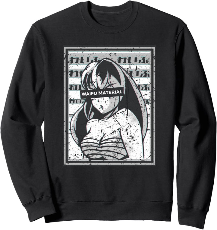 Waifu Material Anime Teen Girl Vintage Japanisch Waifu Sweatshirt