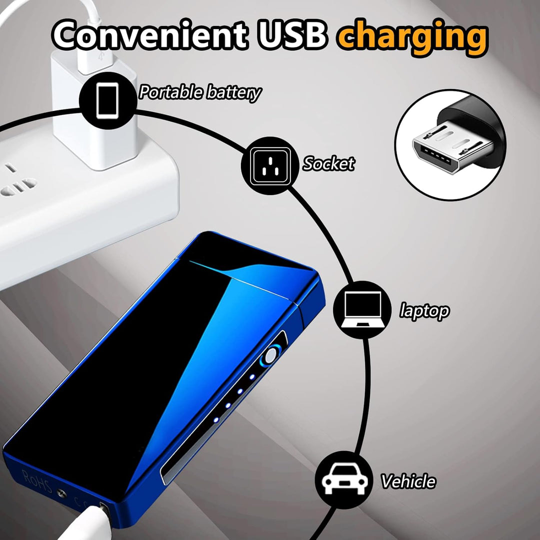 Feuerzeug Elektrisch, Lichtbogen Feuerzeug mit PVD-Beschichtung, USB Feuerzeug mit Verdicktem Lichtb