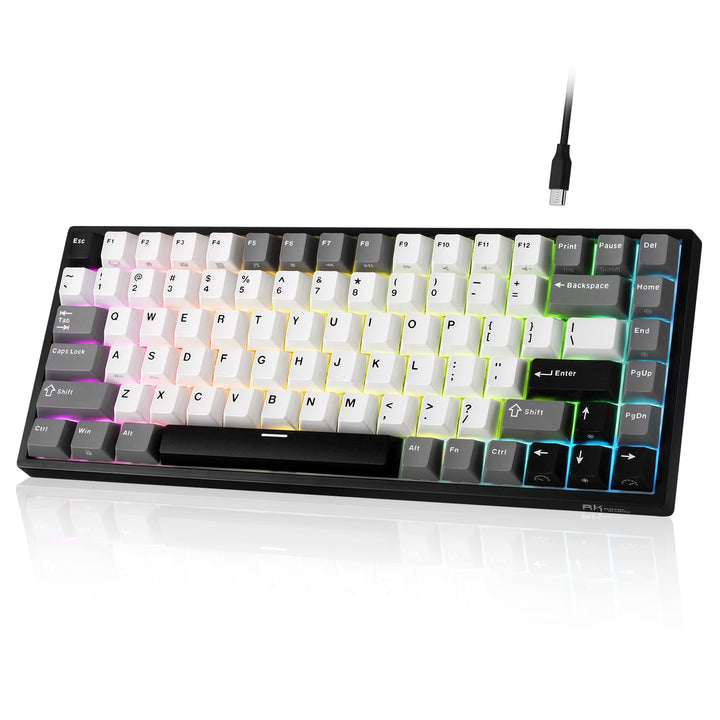 RK ROYAL KLUDGE RK84 Kabelgebundene 75% TKL RGB Hot Swapable Mechanische Gaming-Tastatur,US QWERTY T