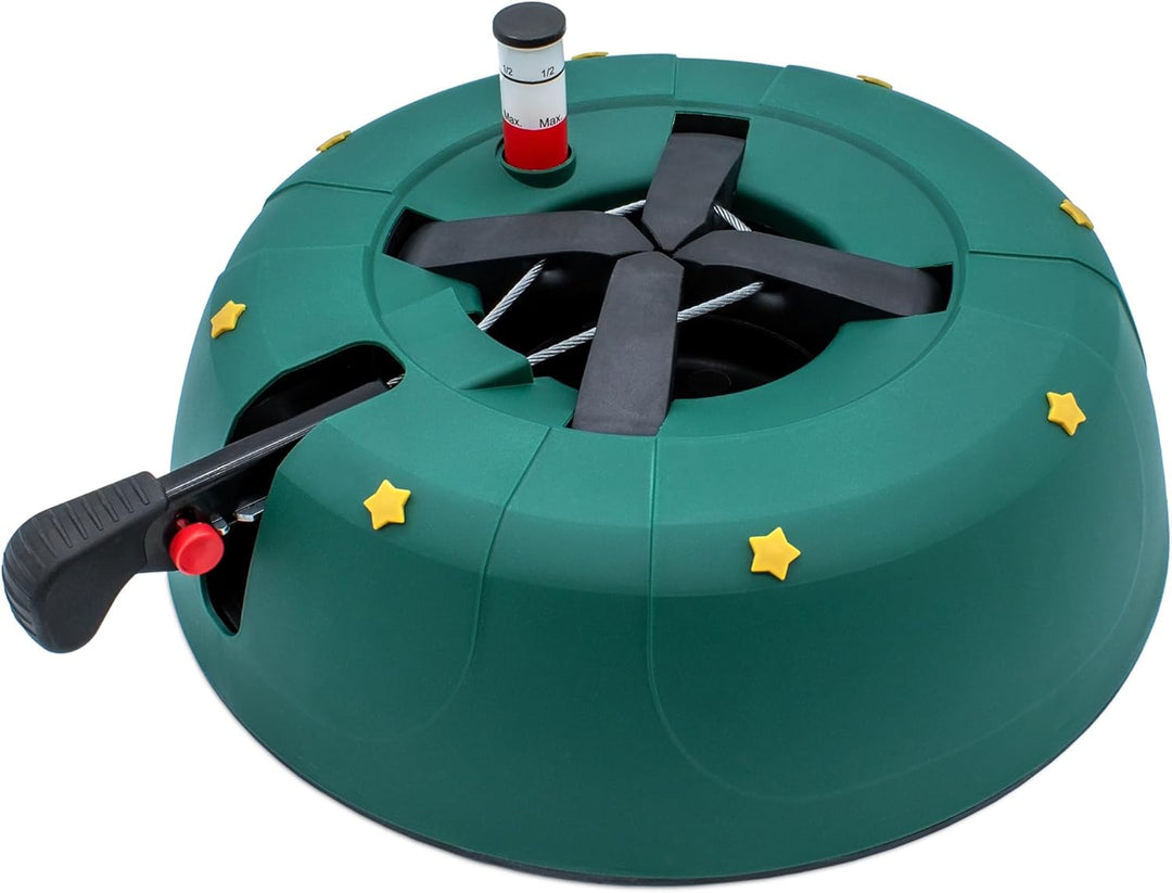Christbaum Ständer grün mit Einseiltechnik und Fusshebel - 32 cm - Weihnachtsbaumständer mit Wassert