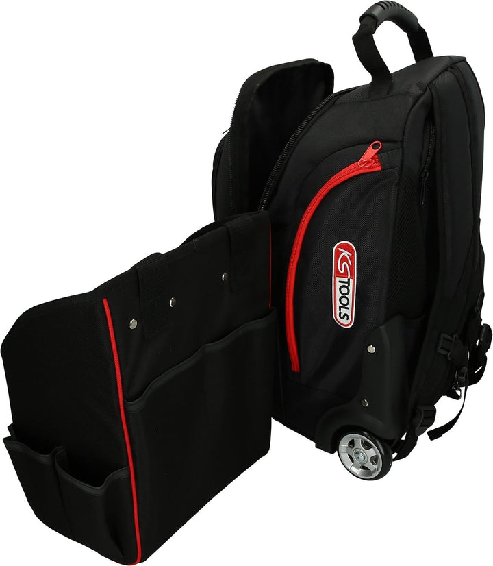KS Tools SMARTBACKPACK 850.0334 Rucksack Teleskop-Trolley, Schwarz/Rot