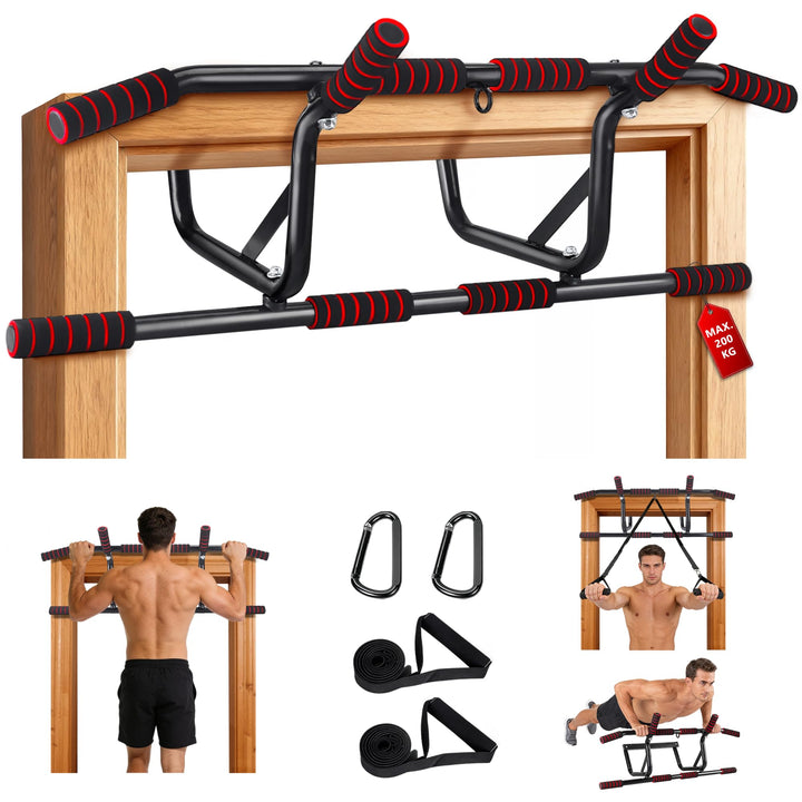 Klimmzugstange Türrahmen Pull Up Bar - Klimmzugstangen für Tür ohne Schrauben - PullUp Bar mit Gepol