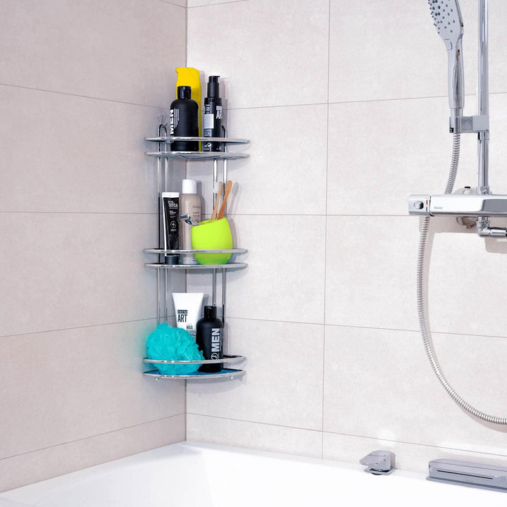 Tatkraft Kaiser | 10048 | Eckregal Badewanne, Dusche Eckregal | Stahl, Silber | Antibakteriell, Rost