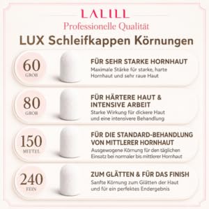 LALILL Schleifkappen LUX 50 Stück – weisse Fräskappen für Nagelfräser – Maniküre, Pediküre & Podolog
