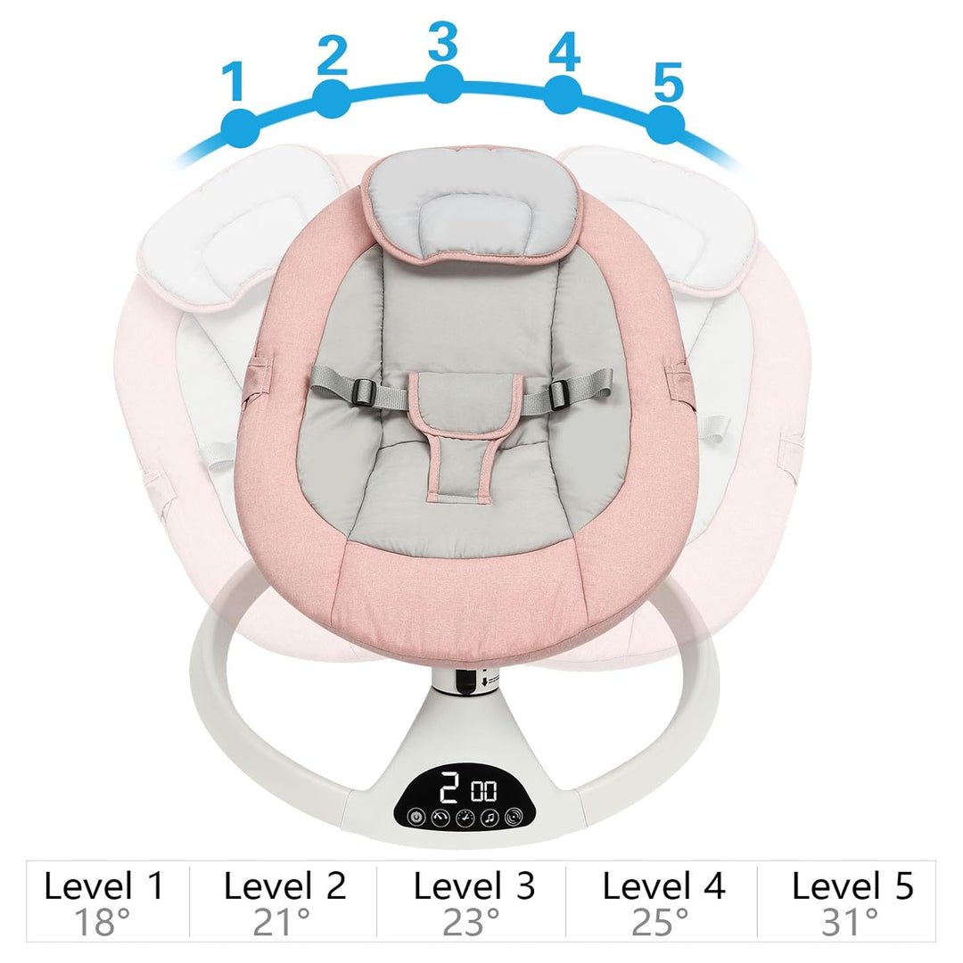 Elektrische Babywippe, Babywippe mit Bluetooth, Schaukelstuhl mit Fernbedienung for babies aged 0-12