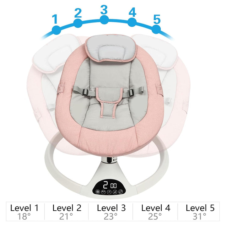 Elektrische Babywippe, Babywippe mit Bluetooth, Schaukelstuhl mit Fernbedienung for babies aged 0-12