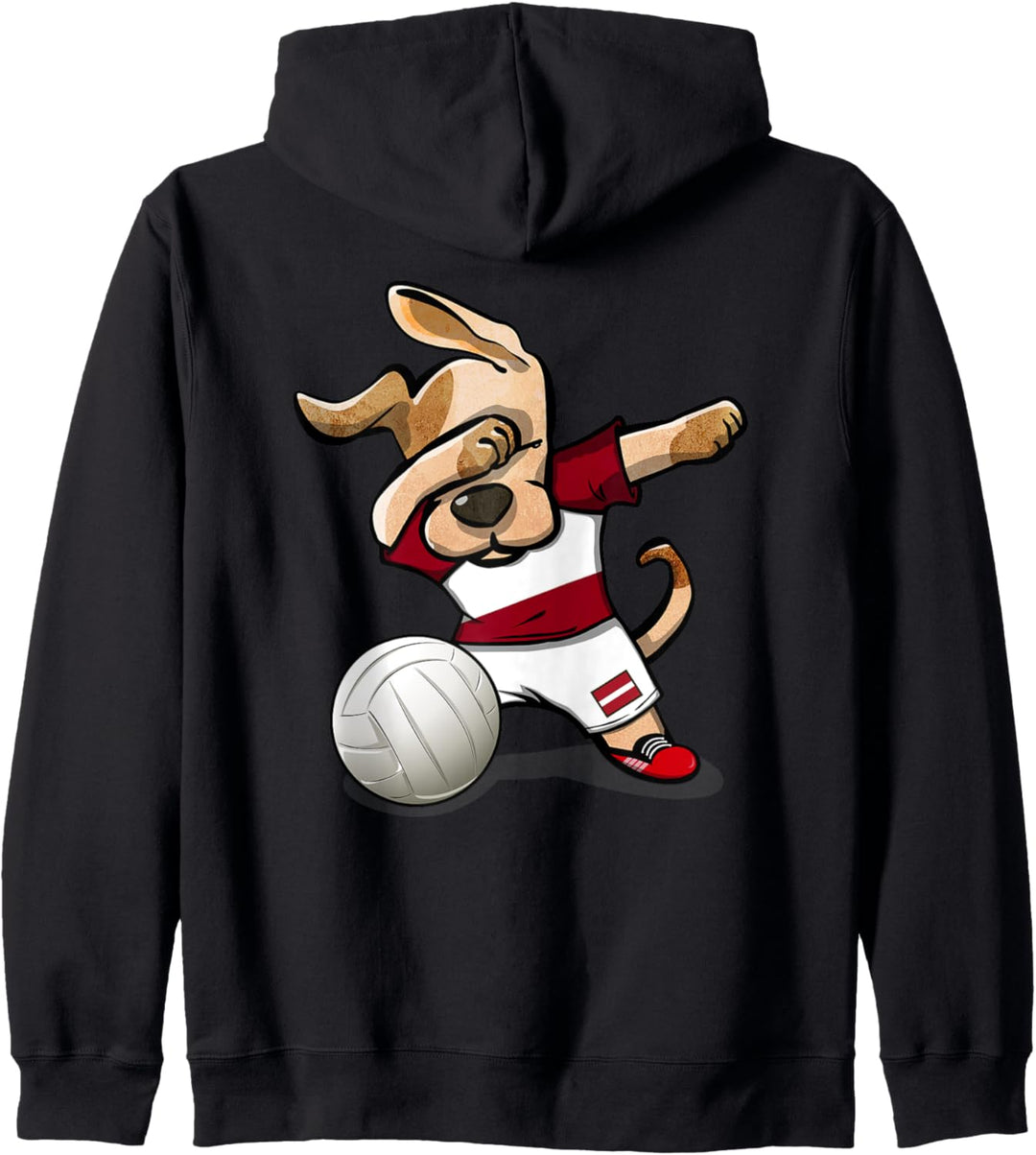 Lustiger Tupfender Hund Lettland Volleyball Lettische Flagge Kapuzenjacke