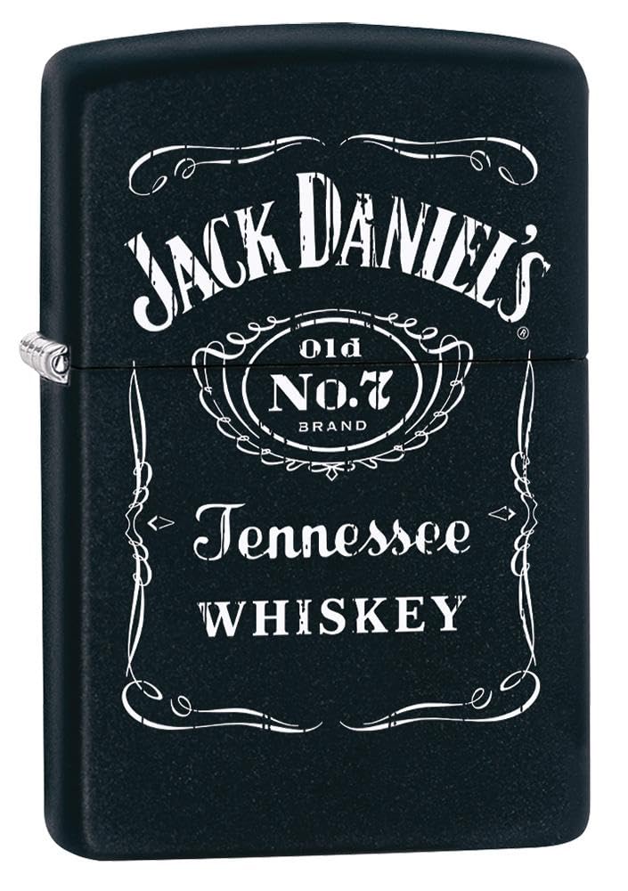 Zippo 2000409 Feuerzeug 60000604 Jack Daniel's Old No 7 Brand Benzinfeuerzeug, Messing, black matte