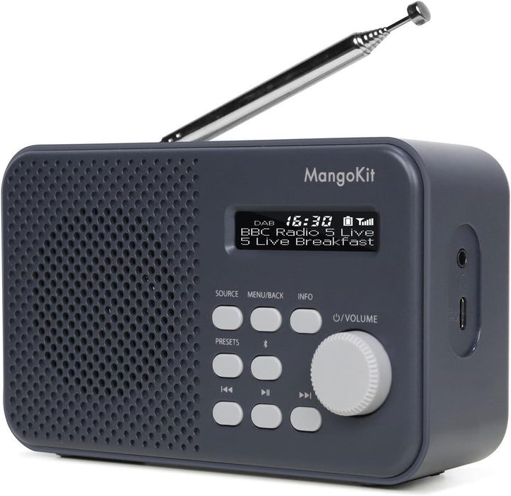 MangoKit MD2 DAB/DAB Plus Radio mit Bluetooth,Digitalradio,UKW Radio, kleines Küchenradio mit Netzbe