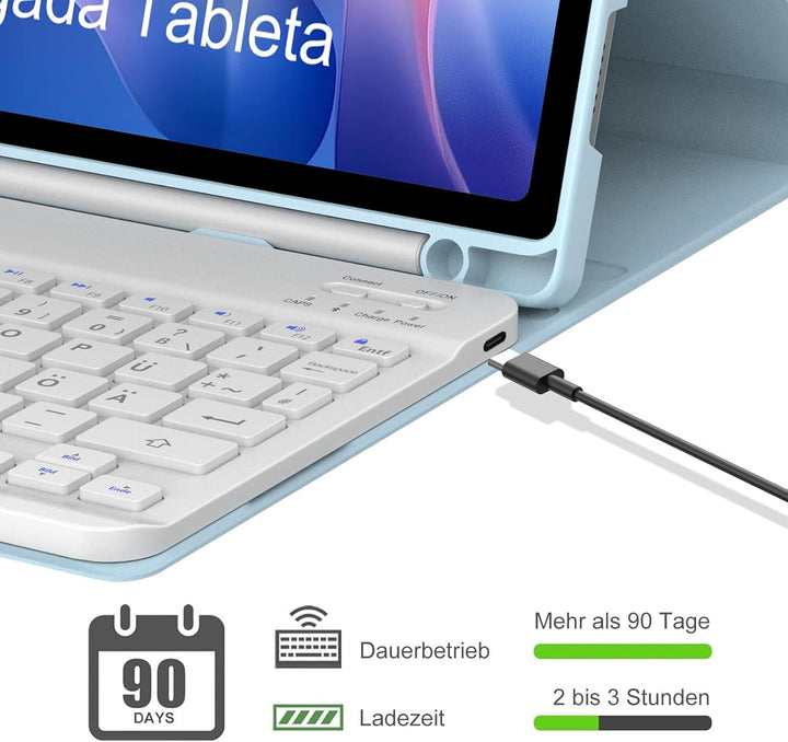 Hülle mit Tastatur für Xiaomi Redmi Pad 2 11 Zoll 2025/Redmi Pad SE 11 Zoll 2023 mit Stifthalter, Ma