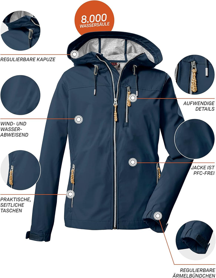 G.I.G.A. DX Damen Gs 97 Wmn Sftshll Jckt Softshelljacke/Outdoorjacke mit Kapuze 36 dunkelnavy, 36 du
