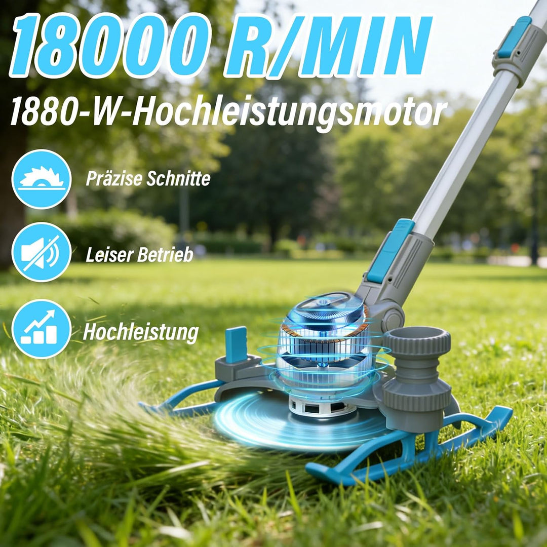 Akku Rasentrimmer für Makita-Akkus, 2 in 1 Rasentrimmer mit 2 x 4.0Ah Akku | 21V Akku Freischneider/