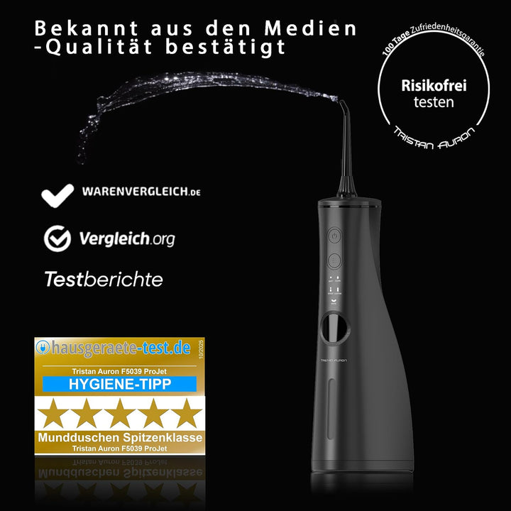 Tristan Auron Business Class Set – Schallzahnbürste & Projet Munddusche – 2 Bürstenaufsätze, 2 Ersat