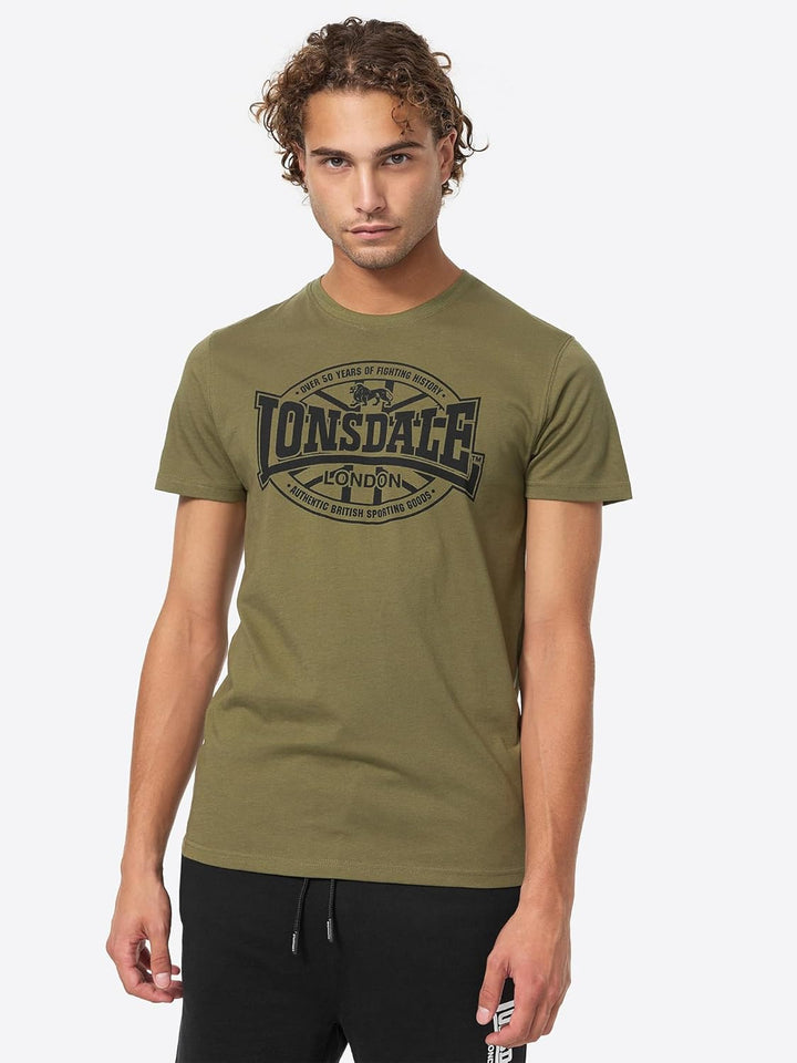 Lonsdale Herren Morham Freizeit T-Shirts 4XL Black/Olive, 4XL Black/Olive
