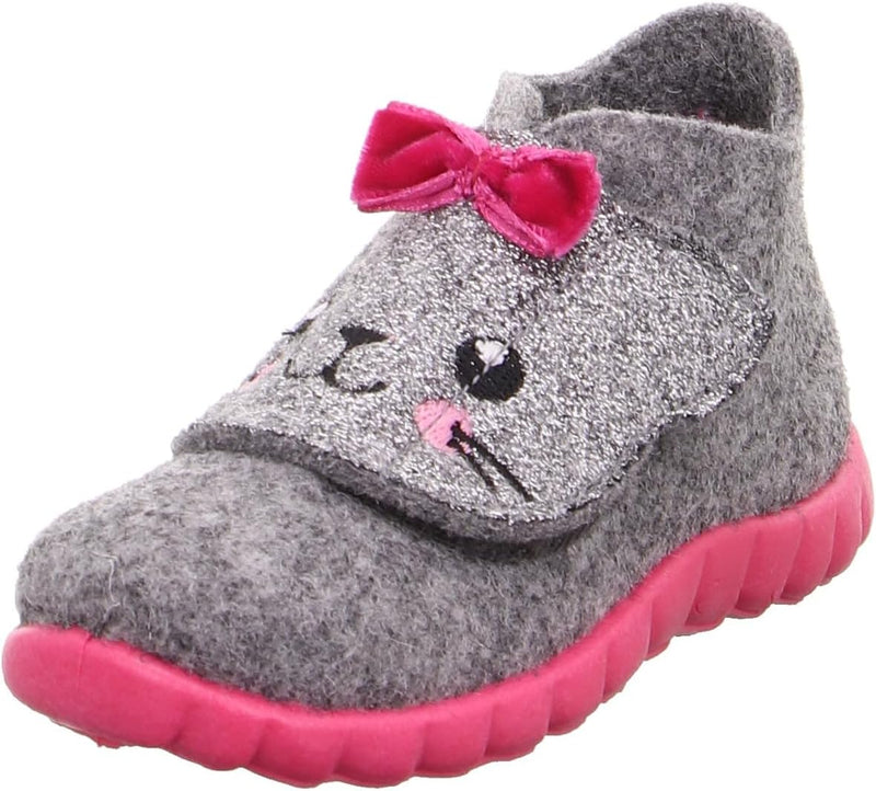 Superfit Baby-Mädchen Happy Hausschuh 19 EU Hellgrau Pink 2500, 19 EU Hellgrau Pink 2500