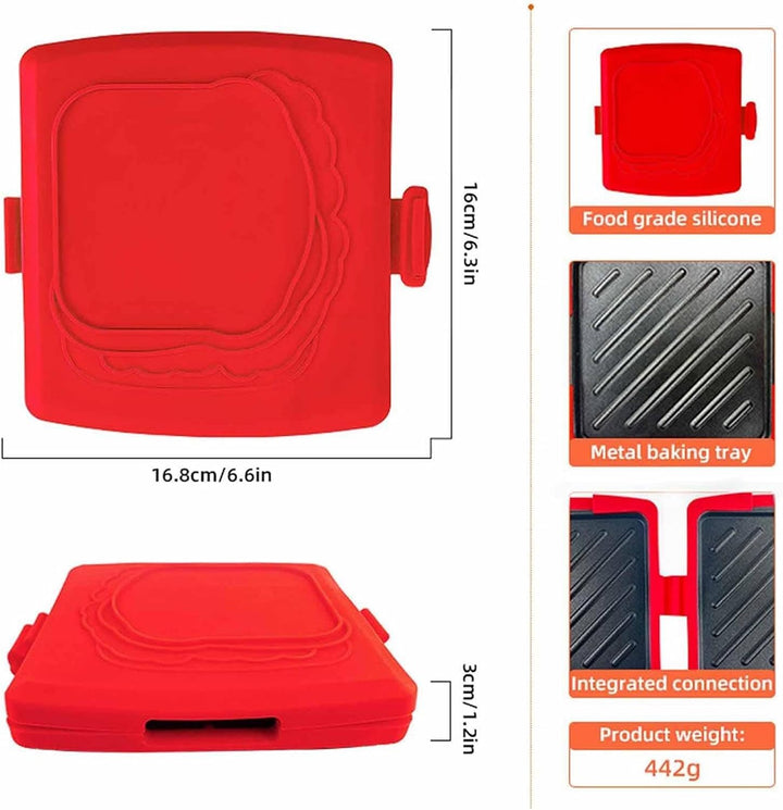 Mikrowellengrill Reise Sandwichmaker Rot, Rot