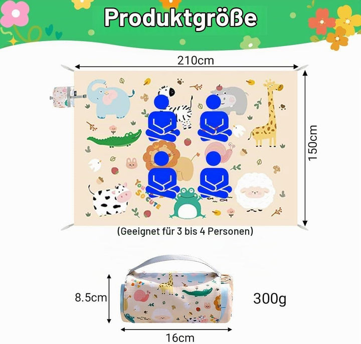 Picknickdecke wasserdicht, 150 x 210 cm Mini picknickdecke, Wasserdicht und schmutzabweisend, Ultral