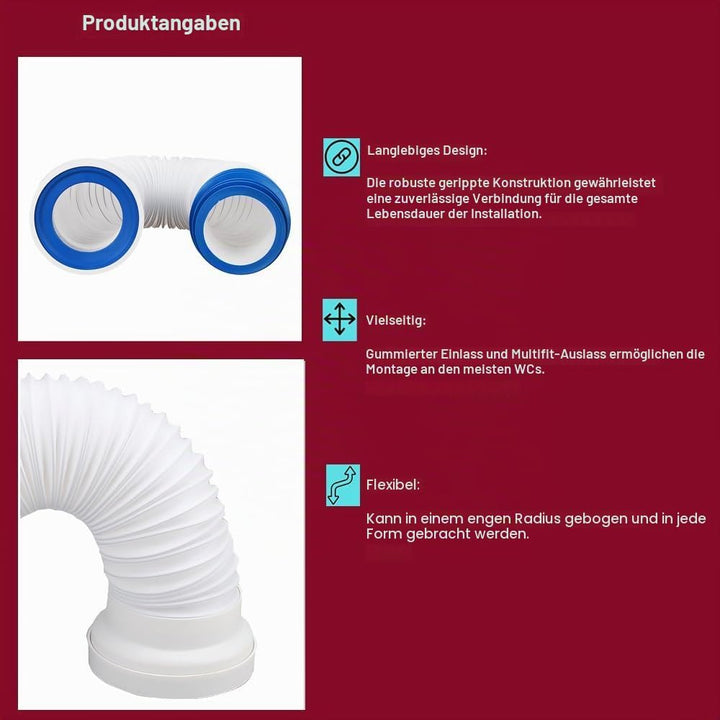 Universeller Toiletten-Abflussrohrverbinder, Ausziehbar 280-650mm, Langlebige, Zuverlässige Dichtung