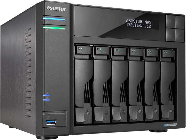 Asustor Lockerstor 6 Gen2+ AS6706T v2 6 Bay NAS Storage, Intel Quad-Core 2.0GHz CPU, Dual 5GbE Ports