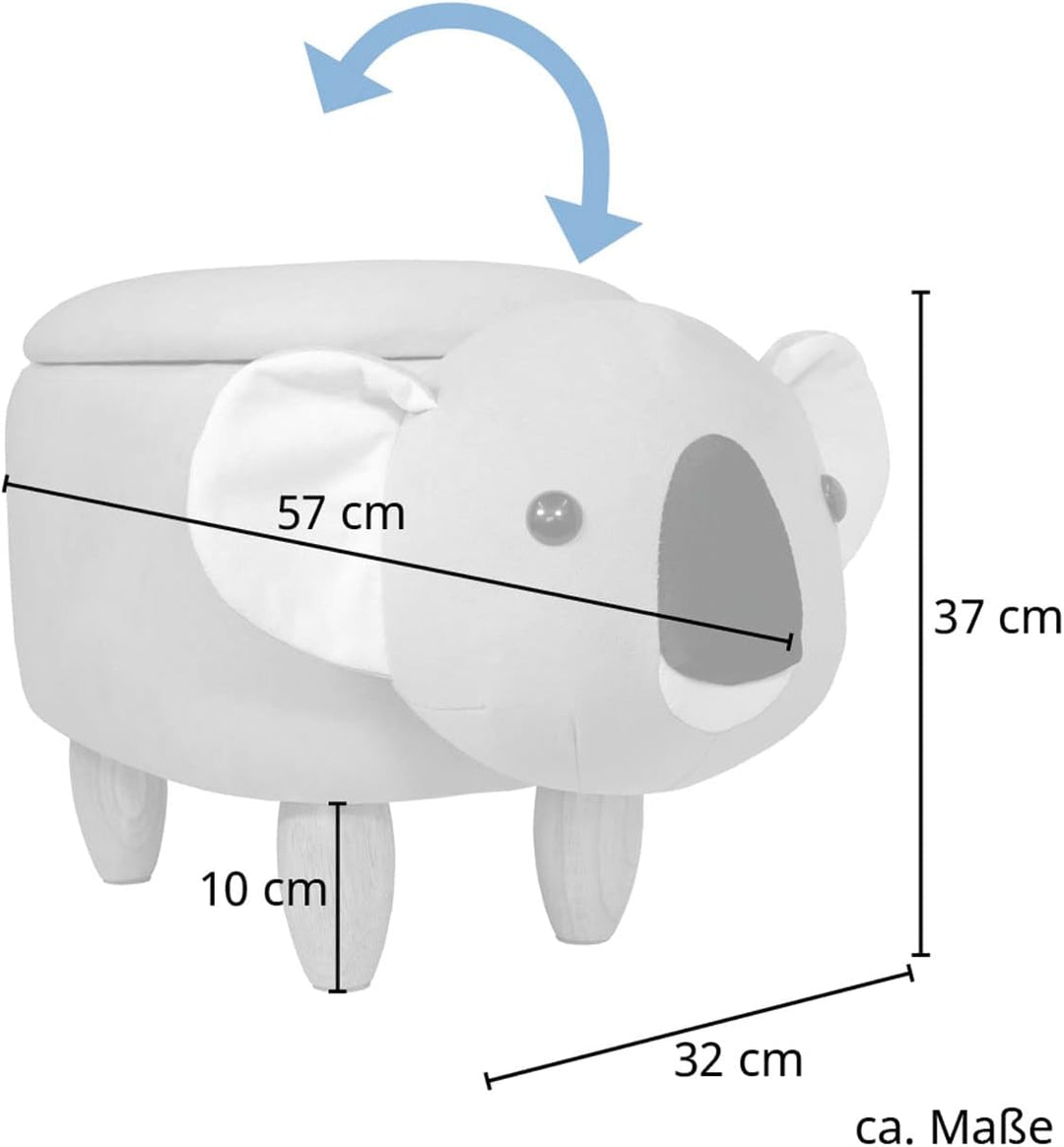SVITA Animal Storage Kinderhocker Tierhocker mit Stauraum gepolsterter Hocker mit Holzbeinen Tier-Mo