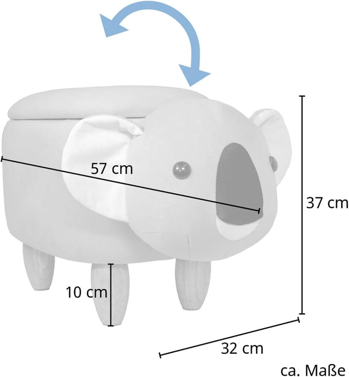 SVITA Animal Storage Kinderhocker Tierhocker mit Stauraum gepolsterter Hocker mit Holzbeinen Tier-Mo