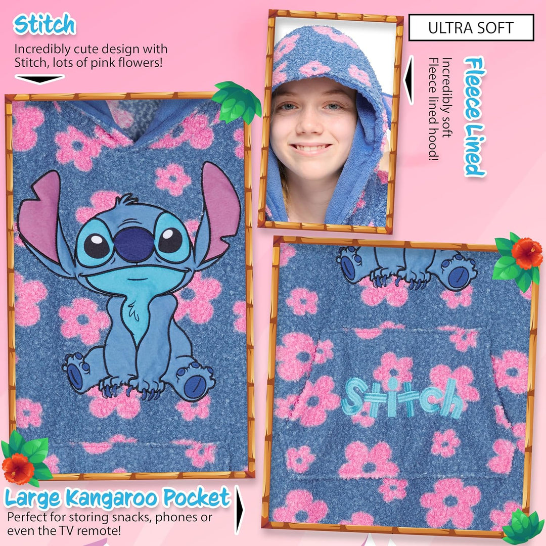 Disney Hoodie Decke Mädchen, Kuscheldecke mit Ärmeln, Fleece Kapuzenpullover, Hoodie Mädchen Geschen