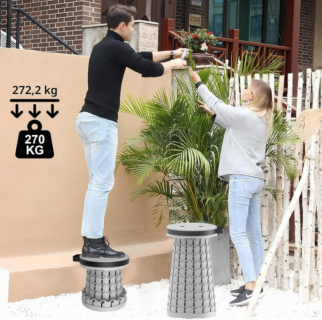 LOCYOP Tragbarer klapphocker mit Kissen,Campinghocker faltbar,teleskophocker Faltbarer für Erwachsen