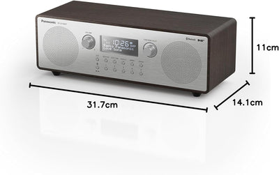 Panasonic RF-D100BTEGT Digitalradio im Retro-Design (Stereo Klang, DAB+, UKW Tuner, Netz- und Batter