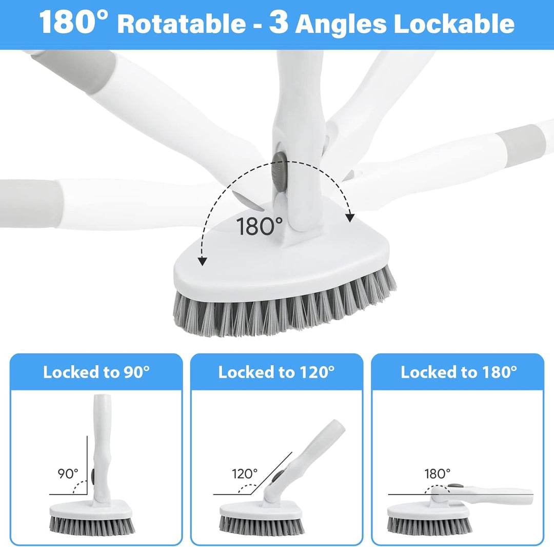 3 in 1 Schrubber mit Stiel, Scrubber Dusche Reinigungsbürste 130.81CM Abnehmbarer Langer Griff steif