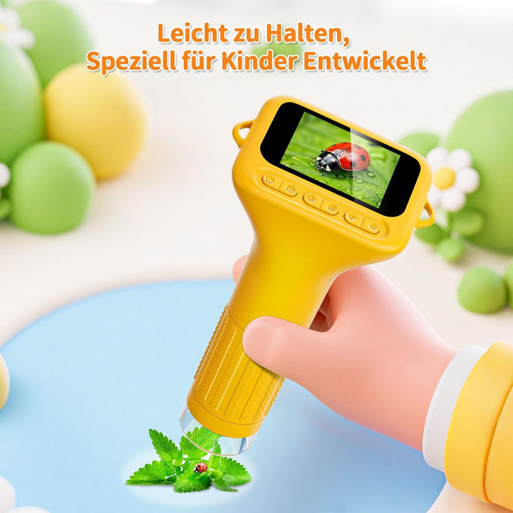 Digitales Mikroskop für Kinder, SKYBASIC 1000x Zoom Mini-Mikroskopkamera für Kinder mit 2.0 Zoll Bil