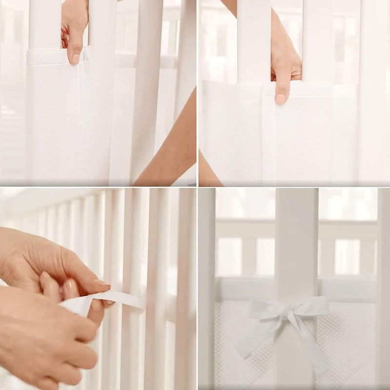 Babybett Leitplanke,Bettumrandung Nestchen,Atmungsaktiv Kinderbett Stossstange,Bettumrandung Babybet